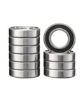 10 Pcs Deep Groove Ball Bearings 6303 2RS 17x47x14Mm stacked showing double shielded chrome steel design.