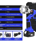 Heavy Duty Hydraulic Crimping Tool Electric With 12 Dies And Rechargeable Battery For Heat Shrink Connectors Terminal Wire Cable, 60KN power