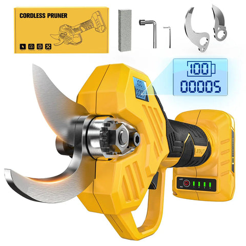 Electric Pruning Shears For DeWalt 20V Battery Compatibility with LCD display and SK7 steel blades, not including battery.