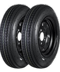2 Pack Trailer Tire On Rim 4.80-12 480-12 4.80x12 Tires With 5 Lug On 4.5 In PCD And 12 In Wheels Black 6PR