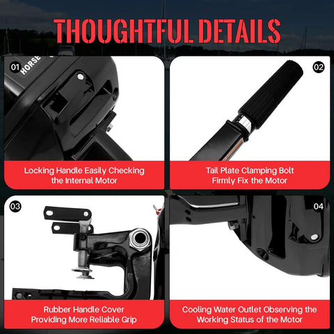 HangKai 18 HP Two Stroke Outboard Motor With Water Cooling System And Short Shaft Heavy Duty CDI Ignition System Ideal For Motorboats Fishing Boats Wooden Boats And Rubber Boats