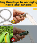 3 Foot 304 Stainless Steel Leader Hose Female To Female For Hose Reel Kink Free Flexible Metal Water Hose With Leakproof Durable Design