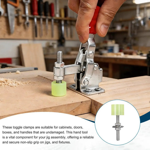 Two Pack Rubber Head Toggle Clamps 85mm M8 Stainless Steel 304 For Boxes Cabinets Doors Heavy Duty Quick Clamp Set With 4 Screws And Washers Included Industrial Grade Easy Install, clamping wood on jig