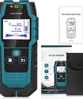 Heavy Duty Stud Finder Wall Scanner With Hd Lcd Display And Auto Calibration for easy home fixes, accompanied by manual and pouch.