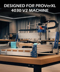 Rotary Module Kit For Prover XL 4030 V2 CNC Router With NEMA23 Planetary Gear Stepper Motor 4 Jaw Chuck installed on table