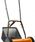Lightweight 16 Inch Push Lawn Mower With Rear Roller For Stripes Four Adjustable Cutting Heights From 0.6 To 1.6 Inches