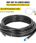 Hydraulic Outboard Steering Kit For 90HP Motors With Helm Pump Cylinder Marine Steering System Upgrade Durable Aluminum Alloy Casing Built In Two Way Lock Strong Nylon Hose Easy Installation showing 20ft hydraulic tube with fittings