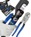 Heavy Duty Hydraulic Crimping Tool And Cable Cutter Set 10 Ton Power Crimper With 12 AWG To 2/0 AWG Range Includes 9 Die Pairs Kit