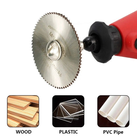 Solid Choice 121 Piece Rotary Tool Accessory Kit With High Speed Steel Blades, detailed metal cutting disc for wood and plastic.