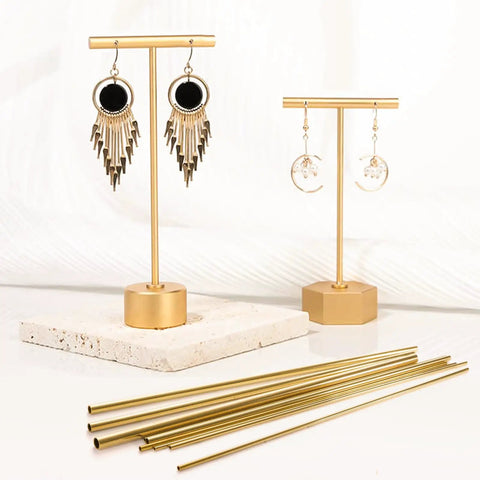 18 Pack Brass Round Tube Set For Modeling Hobbyists 9 Sizes Seamless Straight Tubes alongside earring stands