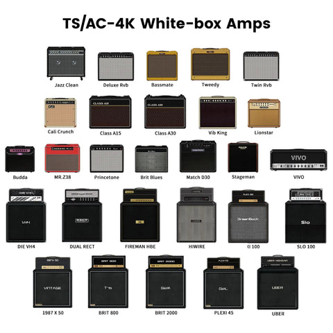 Collection of TS/AC-4K white-box amp models from various brands displayed in grid format.