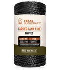 Size 36 Tarred Bank Line Cordage Black Nylon Twisted String For Fishing, Camping, And Outdoor Survival, Rugged Weather Resistant Bankline With UV Protection For Trotline And Quick Shelter Builds On The Fly spool