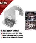TigerGate silver aluminum clutch lever bracket for Harley Twin Cam, front view, fits 2000–2017 Touring/Softail/Dyna