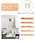Black Two Light Globe Wall Sconce Modern Indoor Lighting with G9 Bulbs Installed Over Kitchen Sink, Metal and Glass Design