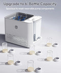 Front view of NCVI white countertop baby bottle washer sterilizer with six bottle slots.