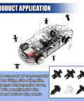 100Pcs Car Bumper Retainer Clips With Fastener Remover Tool showing clip application on auto body panels