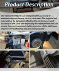 Replacement Drive Belt For Porter Cable PCB270TS Table Saw 5140085-55 shown installed for consistent and precise cuts.