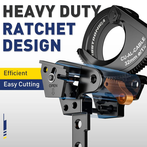 Ratchet Cable Cutters Heavy Duty Wire Cutters For Copper And Aluminum Cable Up To 240mm2 500 Kcmil Pro Grade Tool close-up
