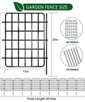 Diagram of Durable 30ft By 17in No Dig Garden Fence Border With 28 Panels Rustproof Metal Wire Ground Stakes