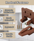 3 Pack Plastic Drawer Slides And Guides Replacement Tracks For Center Mount Bottom Mount Dressers Heavy Duty Glide Hardware No Hassle Vintage Hutch Repair Kit features easy-install brown plastic track with screws.