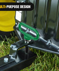 Five Eighths Inch Beefed Up Heavy Duty Neodymium Magnetic Trailer Hitch Pin In Green installed on mower gear