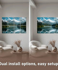 Decorative Acoustic Wall Panels With Heavy Duty Adhesive Peel And Stick Sound Proof Foam Tiles in mountain lake view design.