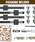 16 Inch Pocket Door Hardware Slides Kit Heavy Duty with pivot hinge, components for sliding inset doors, and installation guide.