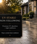 Professional Acrylic Concrete Cure And Seal For Pool Decks And Garages Locks In Moisture Stopping Cracking Dusting Spalling Sign on stone surface.