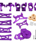 Durable Aluminum Steering Knuckles And C Hubs Upgrade Kit For One Twenty Fourth Scale Losi Micro Buggy Purple CNC Machined Parts