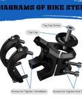 Diagram of Short Mountain Bike Stem for 31.8mm Handlebars and 1 1/8 Inch Steerer, 35mm Length, 0 Degree Rise, Aluminum Alloy, Black