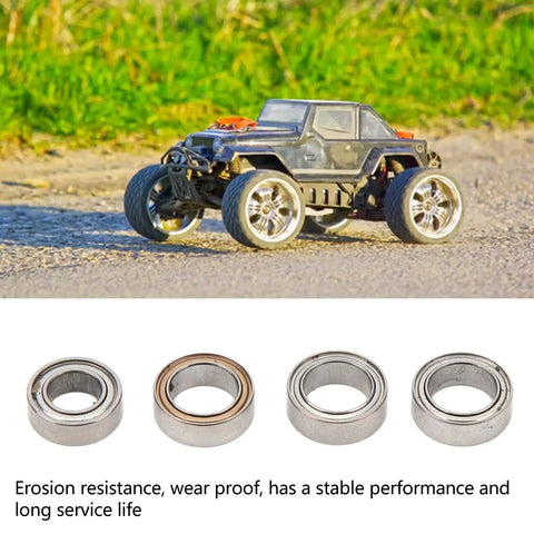 Premium Steel RC Ball Bearings Deliver Slick Low Friction Rolling And Gnarly Track Performance For Tough 1/16 Scale Remote Control Rigs Compatible With Scy Repair Kits with RC vehicle and ball bearings.