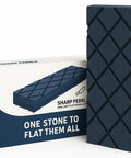 Dual Grit Diamond Whetstone Flattening Stone For Coarse And Fine Surfaces with box packaging, showing diamond groove pattern.