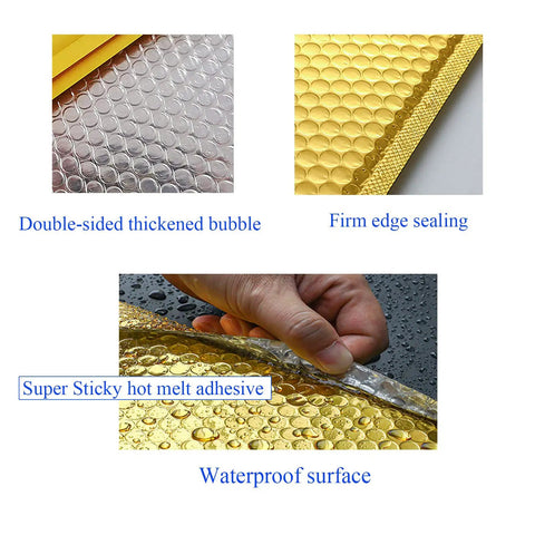 Gold Bubble Mailer 6.25 By 9 Inch Inner Padded Envelopes Pack Of 20 Makeup And Shipping Ready To Ship details with adhesive and seal.