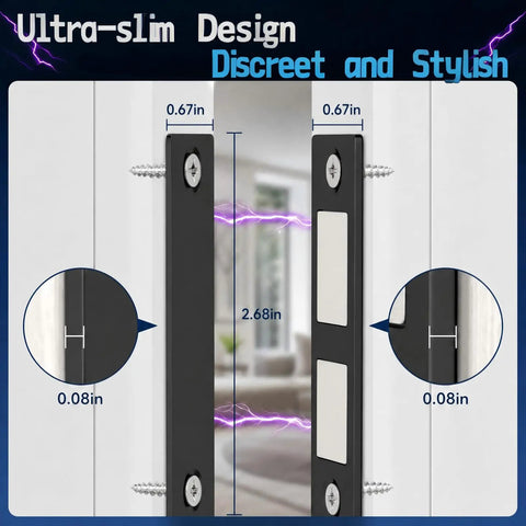 6 Pack Heavy Duty Magnetic Cabinet Door Catch With Twin Magnet Power and 30 Lb Holding Force, Ultra Thin Design