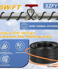Heavy Duty Water Pipe Heat Tape for Freeze Protection, Roof and Gutter Deicing Cable coiled near metal pipe, 120V 5W/ft.