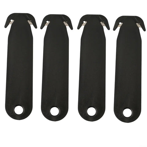 4 Pack Retractable Blade Box Cutters With Stainless Steel Safety Blades Double Edged Utility Knives For Cutting Paper Film And Packages Lightweight Portable And Easy To Carry In Black And White, black 4-pack
