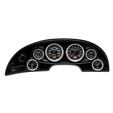 Black Two Gauge Race Panel For 2-1/16 Inch Gauges, OEM-Look Fit, Paint-To-Match Dash, Replaces Stock Cluster