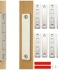 Heavy Duty 4 Pack Magnetic Door Catch Sliding Wardrobe Cabinet Latch With Dual Magnet Core Invisible Design components on wood.
