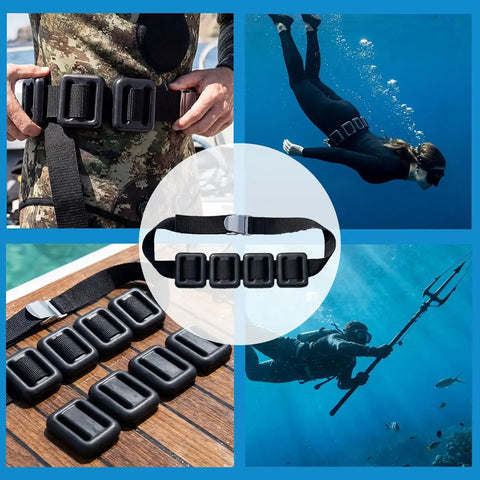 4 Pcs Scuba Weight Belt Set With Coated Lead Blocks And Nylon Belt, 2.2 Lb Total Weight, Dive Weights For Free Diving
