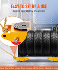 Heavy Duty Machinery Moving Skates Workhorse And 12 Ton Industrial Equipment Dollies With 360 Degree Polyurethane Wheels for easy setup and use.