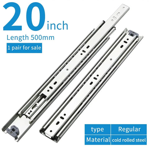 Heavy Duty Full Extension Drawer Slides Side Mount 12 to 40 Inch Adjustable Glides With Detachable Quick Release Latches