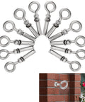 12 Piece Beefy Stainless Steel M6 Eyebolts For Concrete Walls And Brick Heavy Duty Expansion Screws With Lifting Ring Hooks 880 LB Working Load