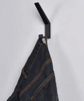 Heavy Duty Aluminum Wall Mounted Coat Hooks And Towel Holder Built To Last Double Robe Hanger with denim hanging, black