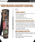 Adjustable Back Archery Quiver Holder For Compound And Recurve Bows, Upgraded Quiver With Padded Shoulder Strap, side view