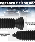 Two Pack Thick Silicone Tie Rod Boot Kit For Rack And Pinion Large Caliber Cuttable Inner Boots with car in background