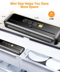 Heavy Duty Home Vacuum Sealer With 80kPa Suction Power Bags And Cutter Included, compact design shown on kitchen counter