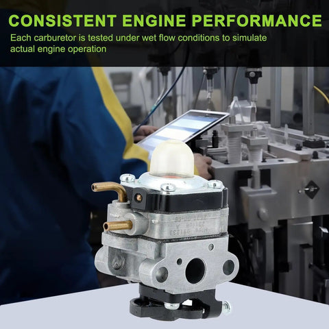 Engineer testing Ryobi 25cc Two Cycle Carburetor Replacement Kit For Ry252CS Ry253SS Ry251PH Ry254BC Weedeater Trimmer Parts