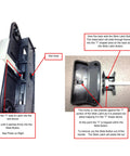 Sliding Screen Door Latch And Pull In Black Easy Install For Superior Aluminum Precision And Other Brands With 9 By 32 Inch Mounting Holes Non Handed Design For Both Left Or Right Doors Tough Plastic Pull Single Pack Replacement showing installation steps and latch details.