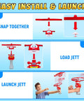 Assembly steps for Outdoor Flying Disc Launcher Toy For Kids Ages 3 4 5 6 7 8 Boys And Girls, Easy Pull String Airplane Themed