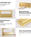 Flush Mount Zinc Alloy Cabinet Drawer Handles Hidden Concealed Pulls With Screws Gold Finish 3.78 Inch Durable Hardware Details